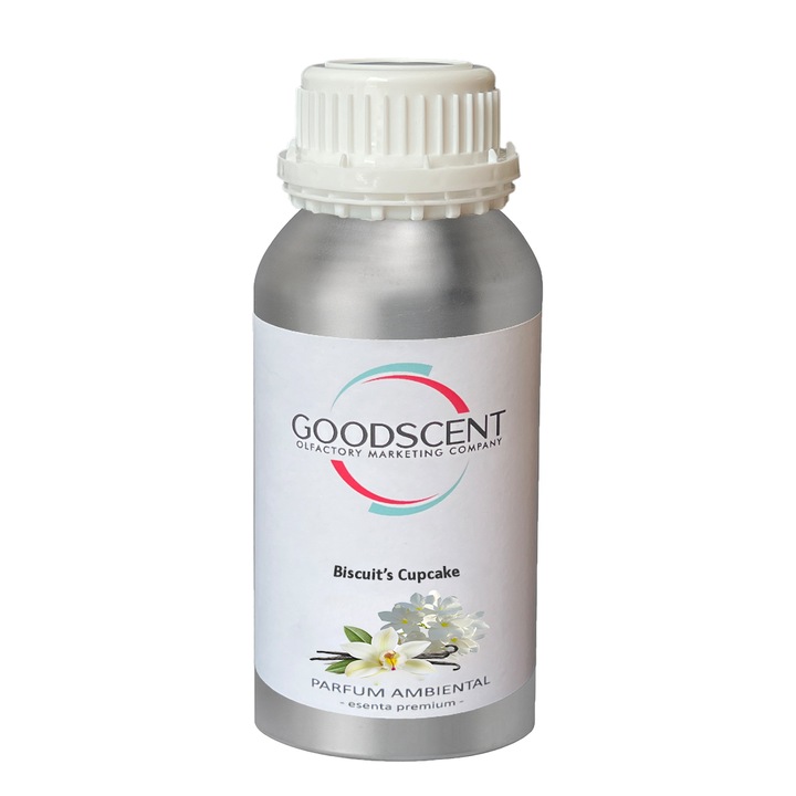 Esenta Premium Good Scent, 500 ml, aroma Biscuit's Cupcake, pentru aparate / dispozitive / sisteme de parfumare prin atomizare / nebulizare