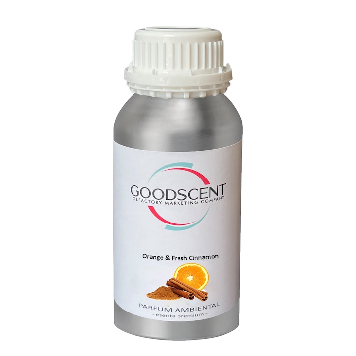 Esenta Premium Good Scent, 500 ml, aroma Orange & Fresh Cinnamon, pentru aparate / dispozitive / sisteme de parfumare prin atomizare / nebulizare