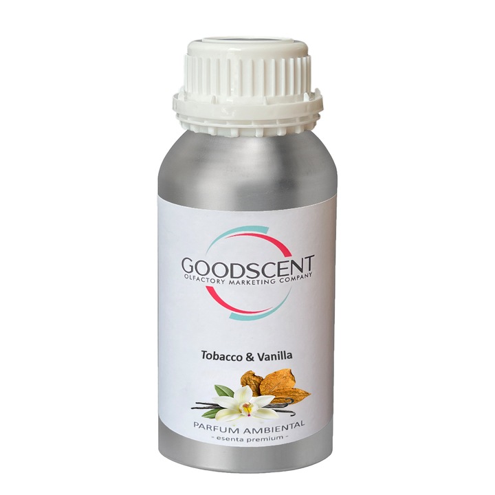 Esenta Premium Good Scent, 500 ml, aroma Tobacco & Vanilla, pentru aparate / dispozitive / sisteme de parfumare prin atomizare / nebulizare