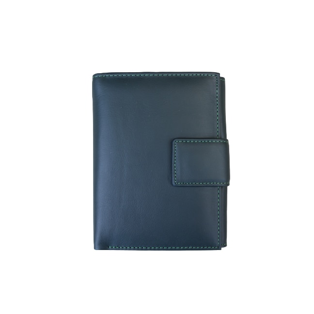 Portofel de dama din piele naturala, Hassion, J017 Dark Green