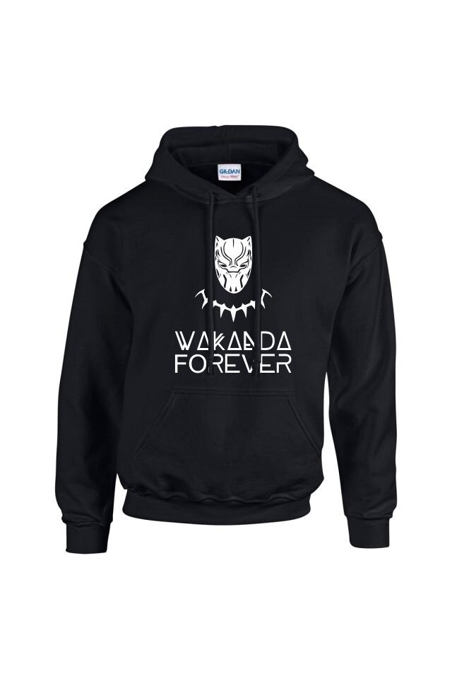 Hanorac barbati wakanda forever, Negru/Alb