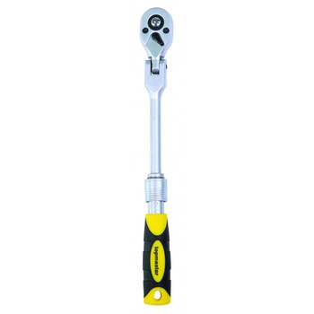 Maner clichet Cr-V Top Master Pro, 1/4 inch x 200 mm, 72T, brat telescopic, cap pivotant Maner clichet Cr-V Top Master Pro, 1/4 inch x 200 mm, 72T, brat telescopic, cap pivotant