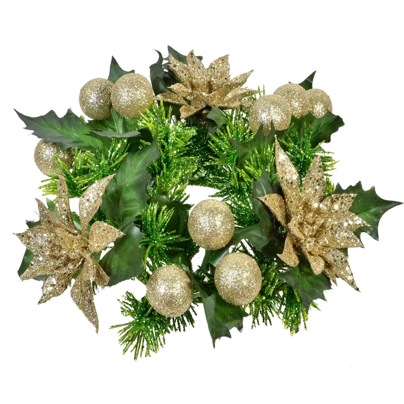 Decoratiune Craciun, Zola®, de pus lumanarea, model auriu, 22 cm