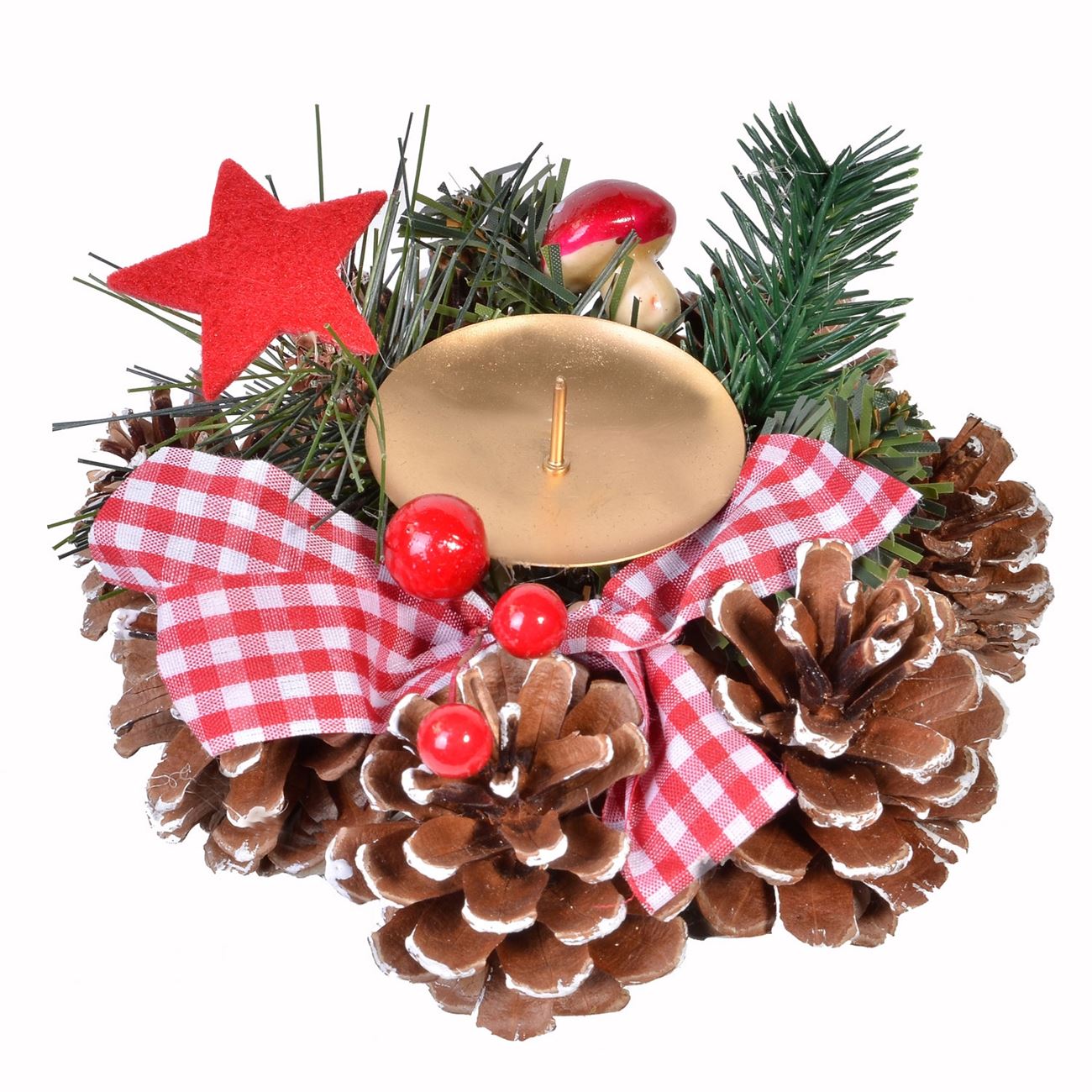 Decoratiune de pus pe masa, de Craciun, Zola®, cu sfesnic, 15 cm