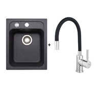 pachet chiuveta granit negru montebella 400x500 mmadancime cuva 200 mmbaterie pipa flexibila ferro negrusifon pop-up inclus imagen 50_0_
0