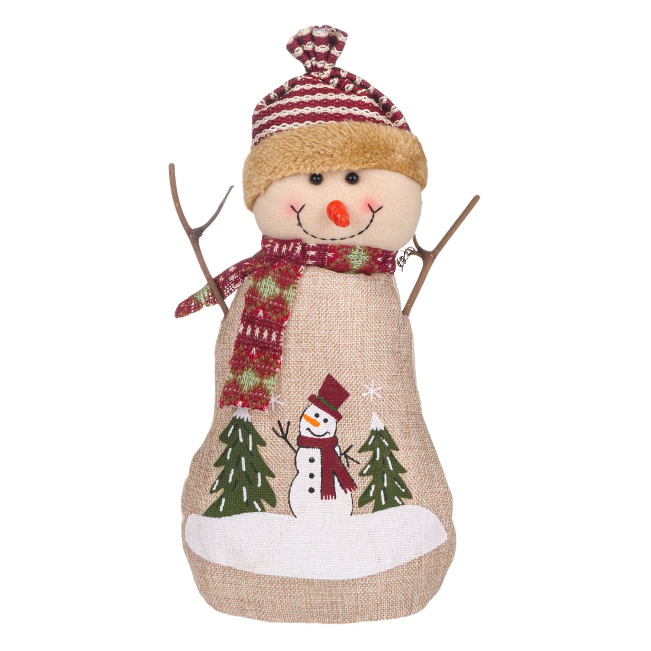 Figurina de Craciun, New Line, Model Om de Zapada cu Caciula, 24 cm, Multicolor