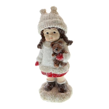 Figurina Craciun Fata cu Ursulet 9 cm Figurina Craciun Fata cu Ursulet 9 cm