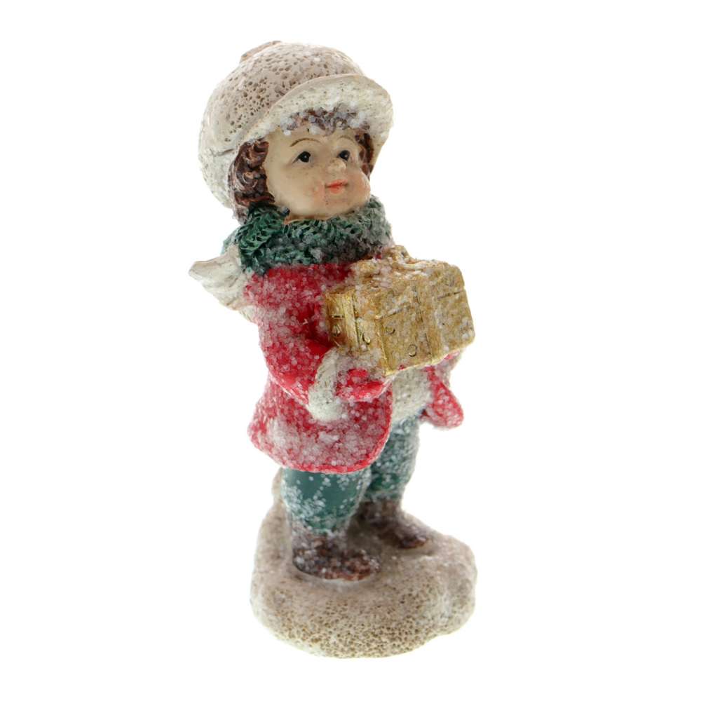 Figurina Craciun Baietel cu Cadou 9 cm