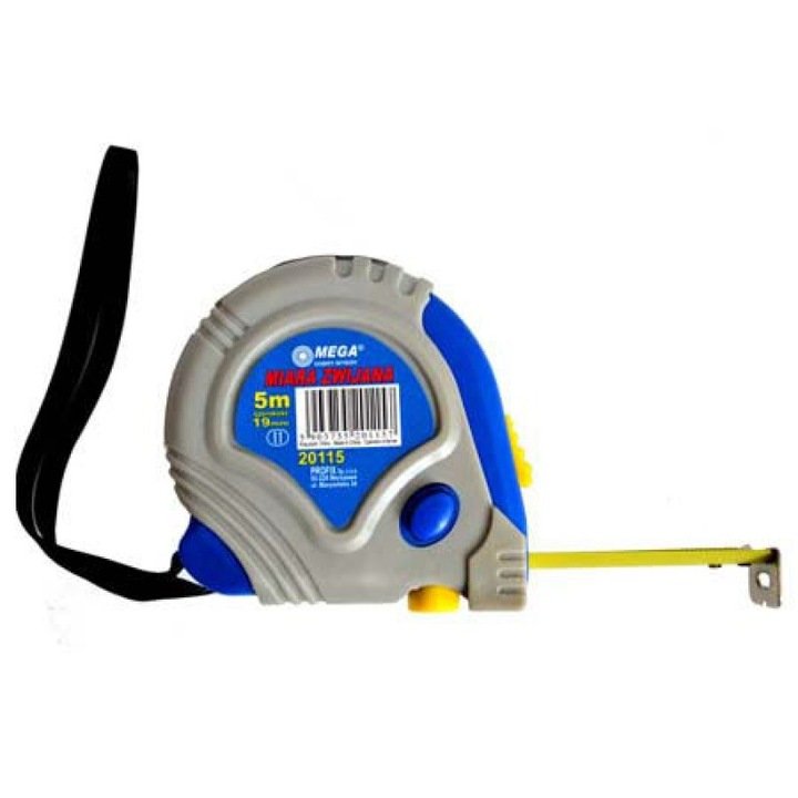 Ruleta Cauciucata Cu Triplu Blocare 5mx19mm / Blister