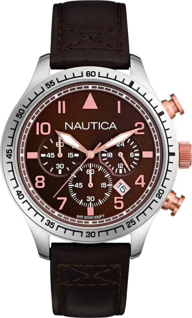 Ceas Analog cu o curea Metal, A17655G NAUTICA, Gri