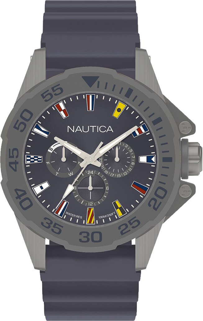 Ceas Analog cu o curea Metal, NAPMIA004 NAUTICA, Gri