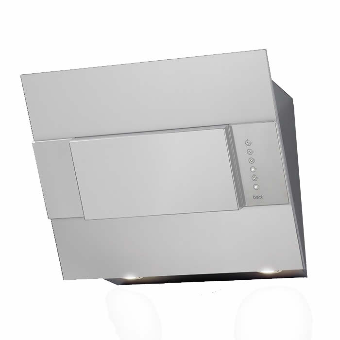 Hota decorativa Best Iris Fpx White 60 cm, putere de absorbtie 680 mc/h, 1 motor, 4 trepte de viteza, Alb/Inox