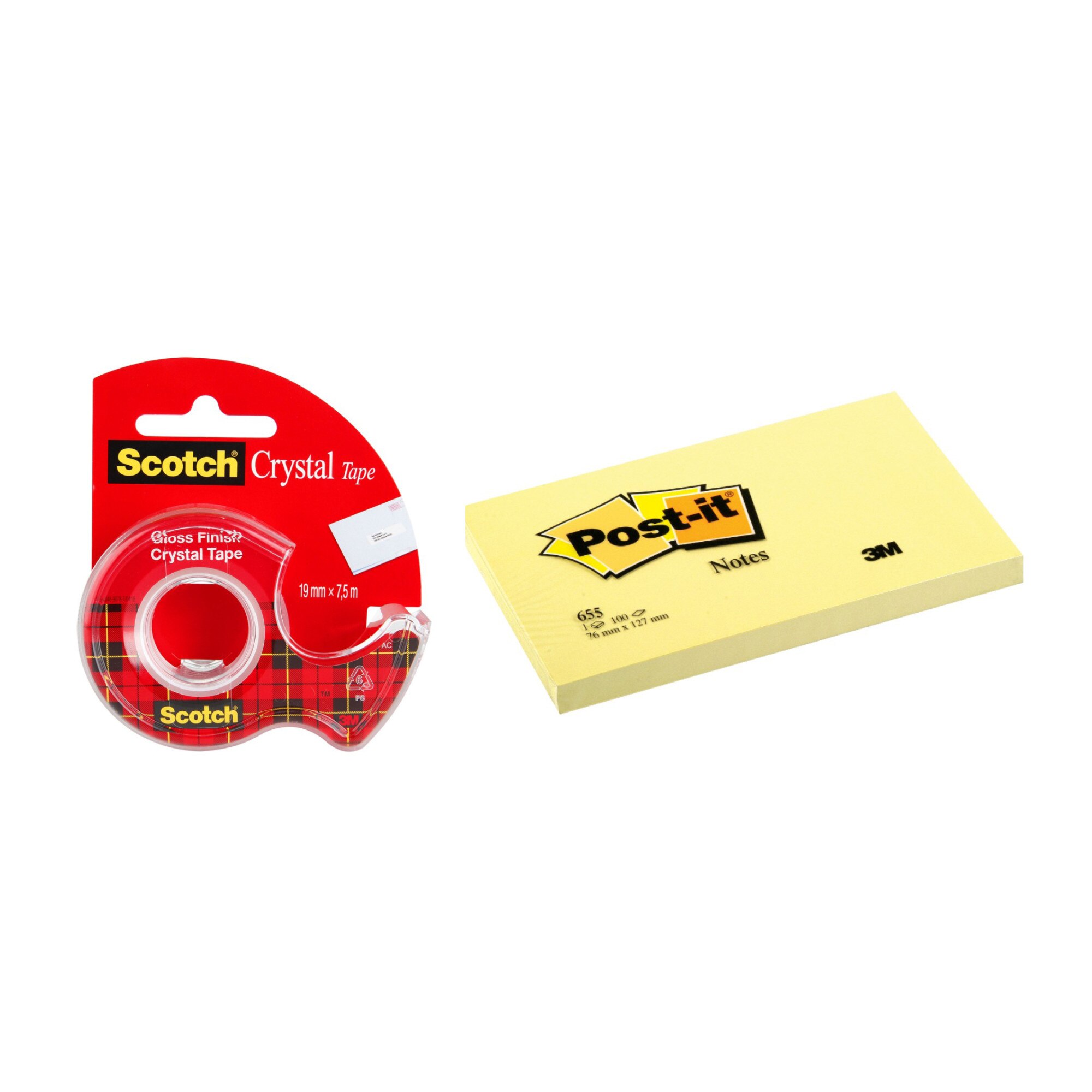 Pachet 3M&Postit-Banda ad19mmx7.5m cu dispenser+Notes ad76x127mm100fileCanaryY