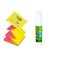 pachet notes adeziv in z post-it 3m 76x76mm 100file neon  lipici stick scotch 3m 21g imagen 52_0_
0