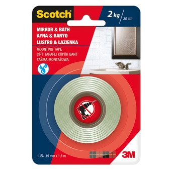 Banda dublu adeziva montare oglinzi 19 mm x 1.5 m Scotch 3M Banda dublu adeziva montare oglinzi 19 mm x 1.5 m Scotch 3M