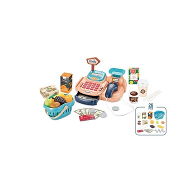 Casa de marcat cu sunete, lumini si 26 accesorii Casa de marcat cu sunete, lumini si 26 accesorii