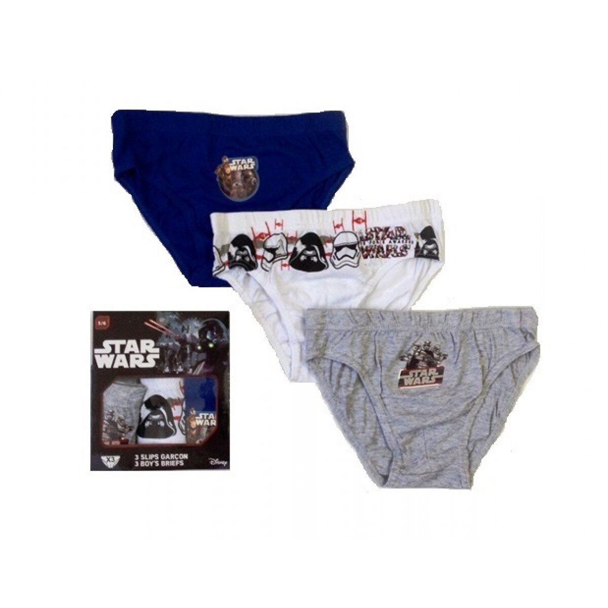Set 3 perechi de chilotei pentru baieti Star Wars, multicolor, 2-3 ani