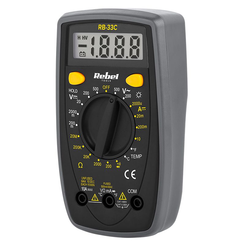 Multimetru universal Rebel, model RB-33C, 2 x baterii AAA