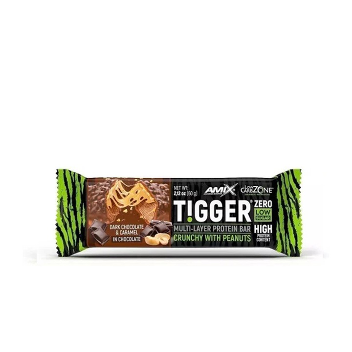 Baton Proteic Amix Tigger® Zero Bar Ciocolata cu caramel 60 grame