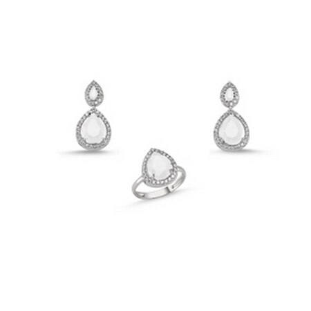 Set argint 925 rodiat cu zirconii albe - Be Elegant STU0033 17,3 mm (7 US)