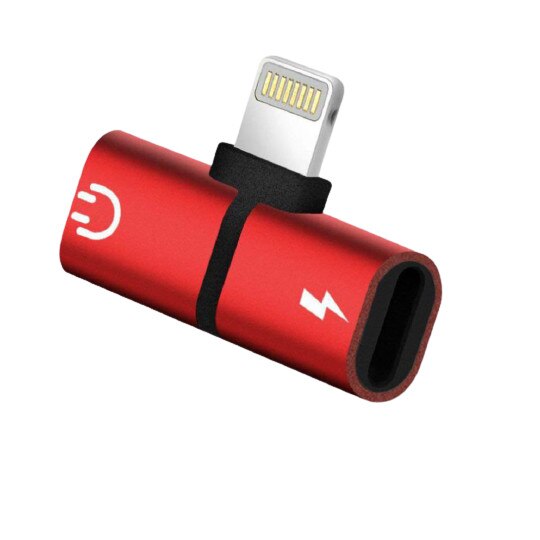 Splitter Audio/Incarcare, Lightining, Rosu