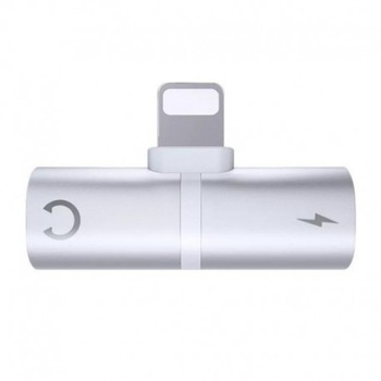 Splitter Audio/Incarcare, Lightining, Argintiu Splitter Audio/Incarcare, Lightining, Argintiu
