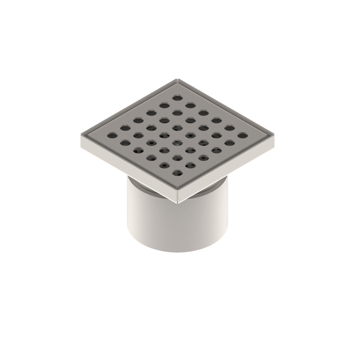 Sifon pardoseala INOX PARK 150x150 cu gratar perforat si iesire verticala DN110 (0525.10.11.3.1-EU)