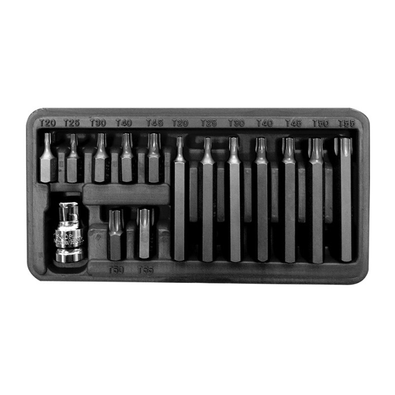 Set varfuri torx CR VA, otel S2, 15 piese/set