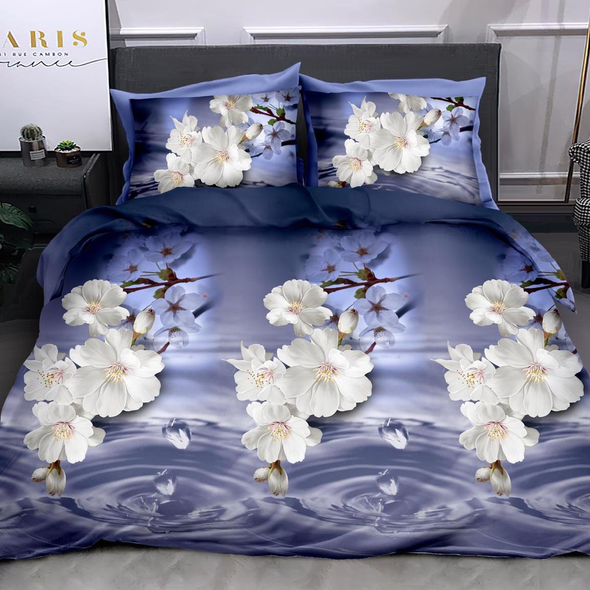 Lenjerie de pat cu 2 fete din bumbac satinat 2 persoane, 4 piese color JK60