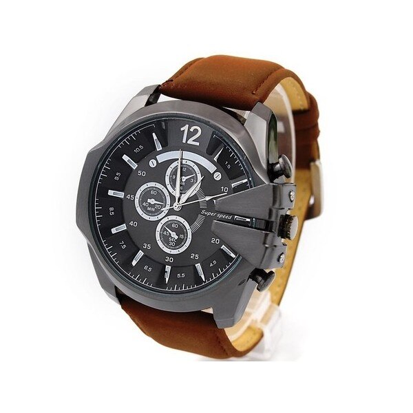 Ceas barbatesc Super Speed V8 CS826, model casual, maro