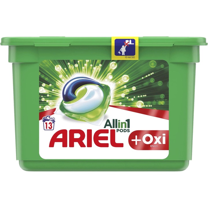 Detergent capsule Ariel All in One PODS Plus Oxi Effect, 13 spalari