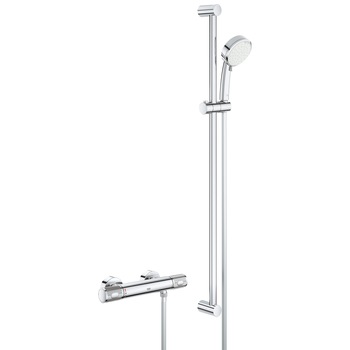 Set de dus Grohe Grohtherm 1000 Performance 34784000, 1/2'' aparent, termostat, bara 900 mm, crom Set de dus Grohe Grohtherm 1000 Performance 34784000, 1/2'' aparent, termostat, bara 900 mm, crom