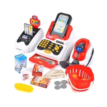 Casa de marcat de jucarie Timeless Tools, 24 piese, efecte de sunet si lumina Casa de marcat de jucarie Timeless Tools, 24 piese, efecte de sunet si lumina