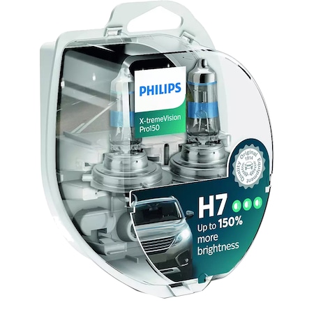 Set 2 Becuri auto PHILIPS Xtreme Vision PRO150 H7 12V 55W PX26D