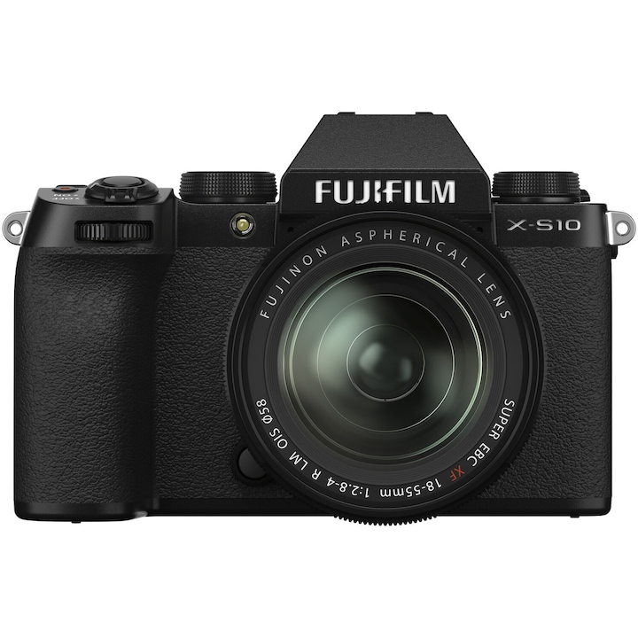 Aparat foto Mirrorless Fujifilm X-S10, 26.1 MP, 4K, Negru + Obiectiv XF 18-55