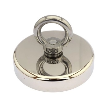 Magnet neodim oala D90 mm carlig inelar Magnet fishing 320 Kg forta Magnet neodim oala D90 mm carlig inelar Magnet fishing 320 Kg forta