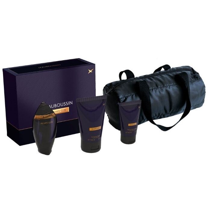 Set Apa de parfum Mauboussin Private Club 100 ml, balsam dupa ras 50 ml, gel de dus 100 ml, barbati