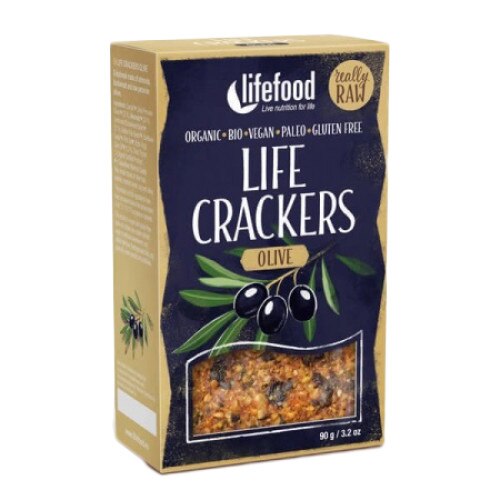 Crackers cu masline, Lifefood, raw, bio, 90g