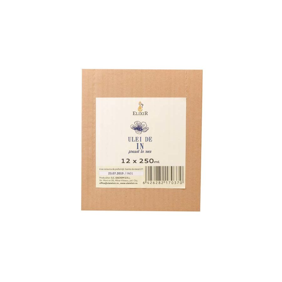 Bax 12 sticle Ulei de in presat la rece 250 ml Elixir