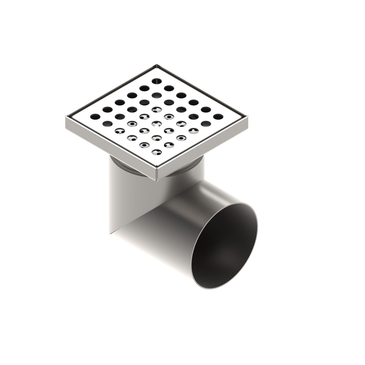 Sifon INOX PARK 150 cu gratar perforat si iesire laterala DN110 151x151x130 (0525.10.21.3.1-EU)