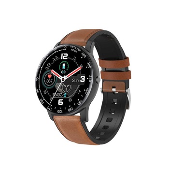 Ceas inteligent (smartwatch), Safako SWP56, curea silicon, negru - maro Ceas inteligent (smartwatch), Safako SWP56, curea silicon, negru - maro