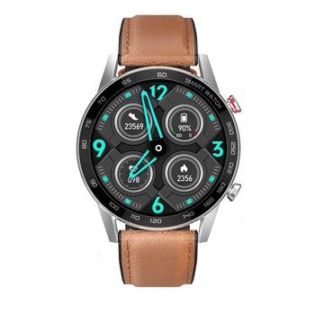 Ceas inteligent (smartwatch), Safako SWP95 BT, curea silicon, argintiu-maro Ceas inteligent (smartwatch), Safako SWP95 BT, curea silicon, argintiu-maro