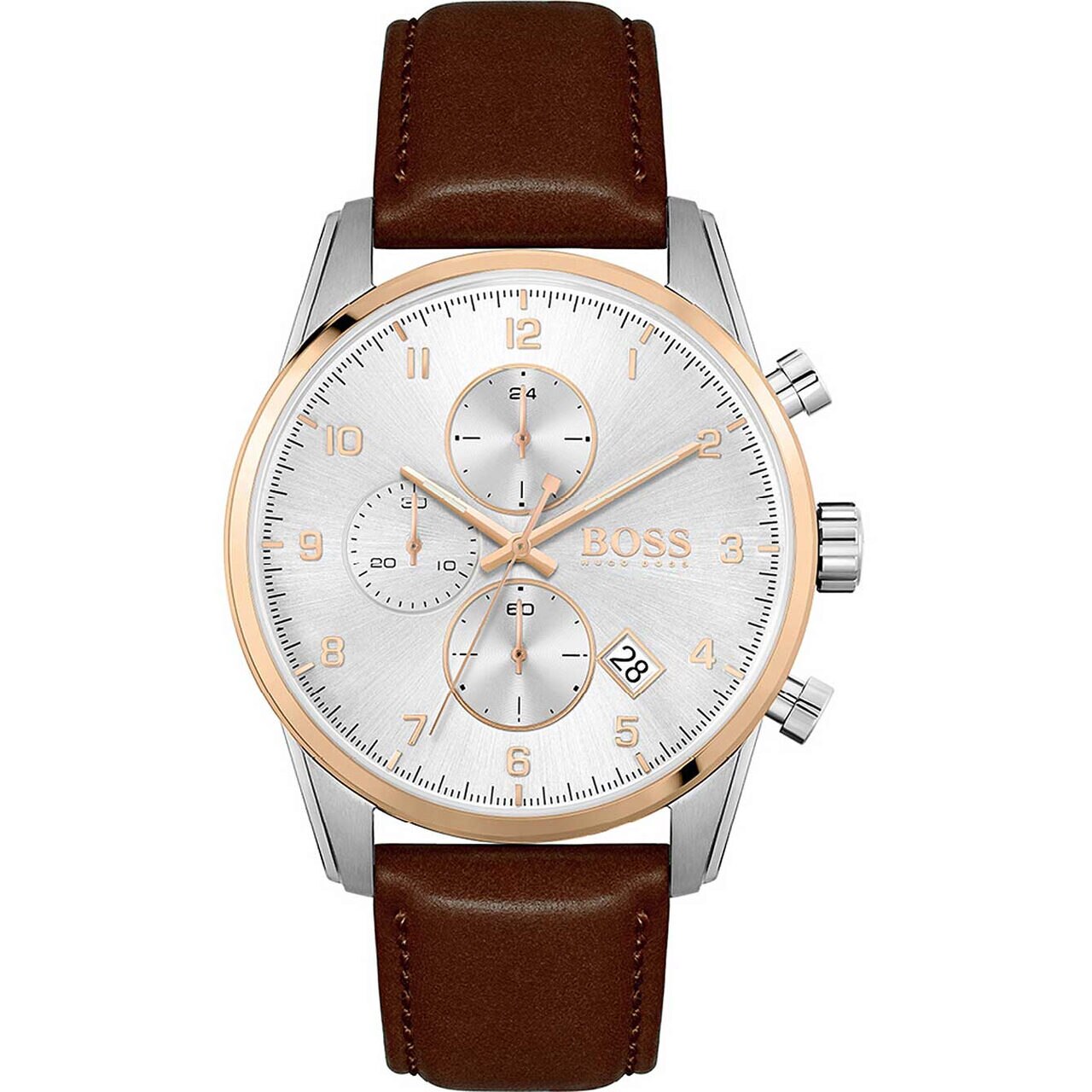 Ceas barbatesc Hugo Boss 1513786, Quartz, 44mm, 5ATM, Argintiu