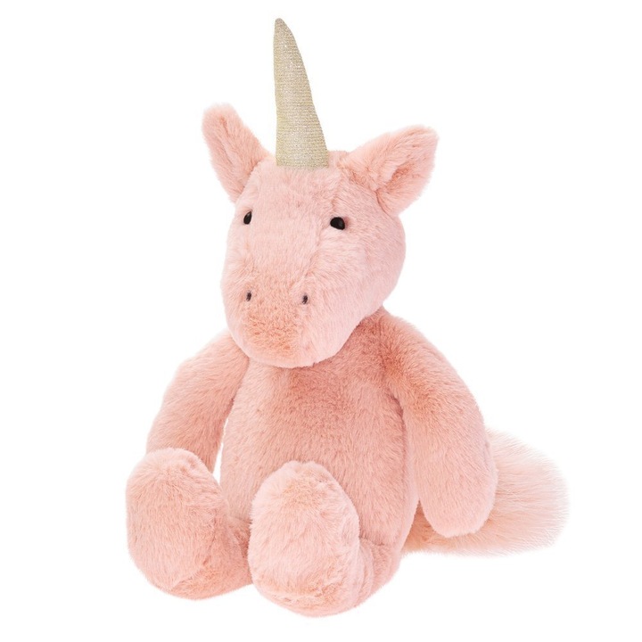 Плюшена играчка Beppe Еднорог Алесио, седнал, 35 cm, Розов