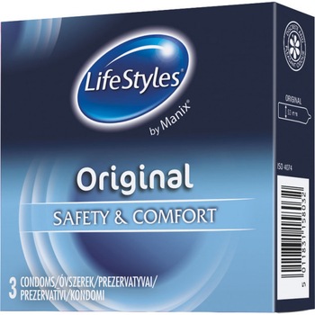 Prezervative LifeStyles Original, 3 buc Prezervative LifeStyles Original, 3 buc