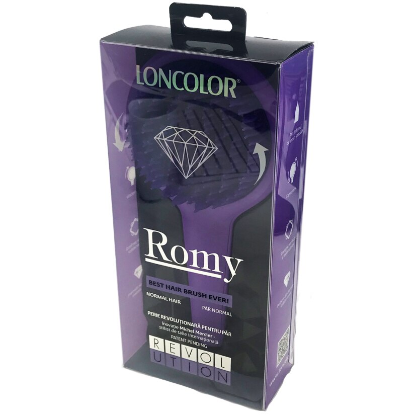 Perie de par Loncolor Romy, pentru par normal, culoare mov