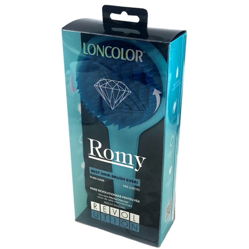Perie de par Loncolor Romy, pentru par subtire, culoare albastru