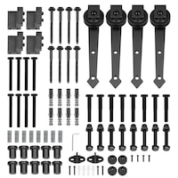 Set sine pentru usa glisanta, ECD Germany, lungime finala 366 cm, din otel carbon pulverizat