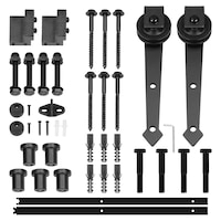 Set sine pentru usa glisanta, ECD Germany, lungime finala 183 cm, din otel carbon pulverizat