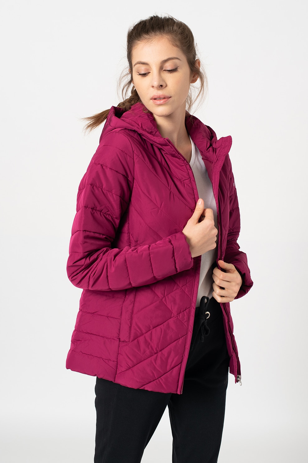 Diadora, Geaca cu vatelina Chromia, Roz fandango, XS